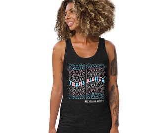 Trans Rights Are Human Rights Tank Top Unisex, Transgender Pride Tank Top, Grocery Bag Aesthetic Tank Top, Protect Trans Kids, Trans Pride