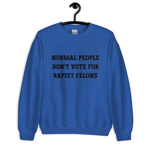 Normal People Dont Vote for Rapist Felons Sweatshirt, I Didnt Vote for Him Sweatshirt, I Voted for Her, Dont Blame Me Sweatshirt, Anti Trump