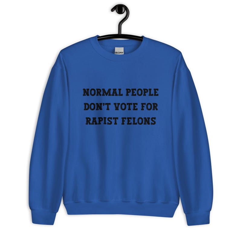 Normal People Dont Vote for Rapist Felons Sweatshirt, I Didnt Vote for Him Sweatshirt, I Voted for Her, Dont Blame Me Sweatshirt, Anti Trump