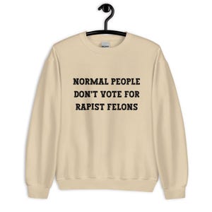 Normal People Dont Vote for Rapist Felons Sweatshirt, I Didnt Vote for Him Sweatshirt, I Voted for Her, Dont Blame Me Sweatshirt, Anti Trump