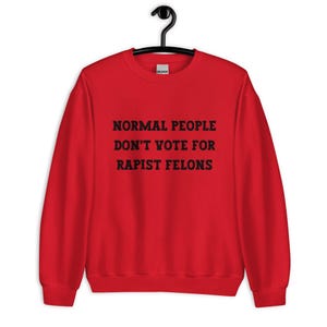 Normal People Dont Vote for Rapist Felons Sweatshirt, I Didnt Vote for Him Sweatshirt, I Voted for Her, Dont Blame Me Sweatshirt, Anti Trump