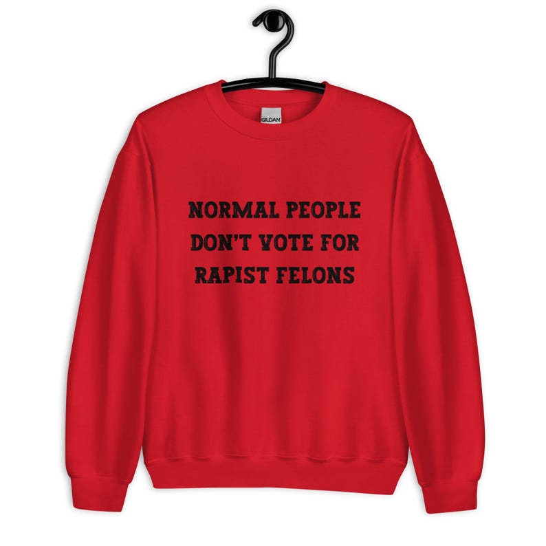 Normal People Dont Vote for Rapist Felons Sweatshirt, I Didnt Vote for Him Sweatshirt, I Voted for Her, Dont Blame Me Sweatshirt, Anti Trump