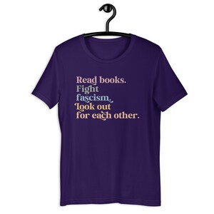 Read Books Fight Fascism Look Out for Each Other Shirt, Anti Fascism Shirt, Look Out for Others, Community is Resistance Shirt