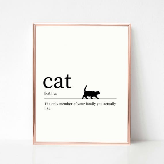 Cat Definition Print DIGITAL DOWNLOAD Cat Poster Cat Etsy