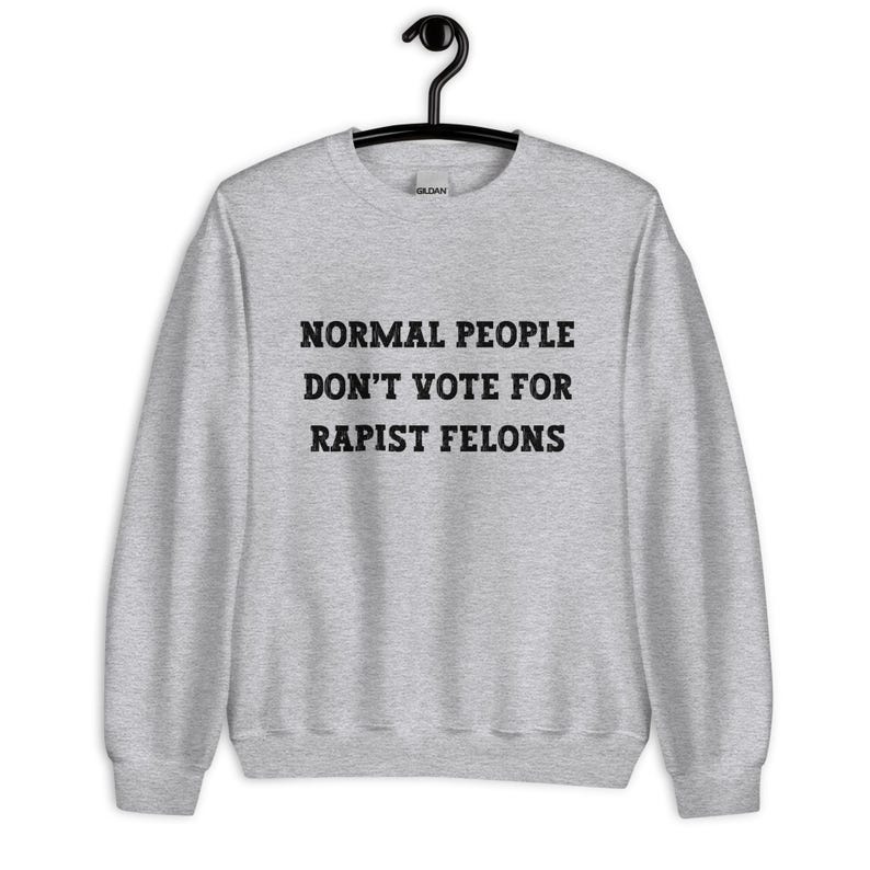 Normal People Dont Vote for Rapist Felons Sweatshirt, I Didnt Vote for Him Sweatshirt, I Voted for Her, Dont Blame Me Sweatshirt, Anti Trump