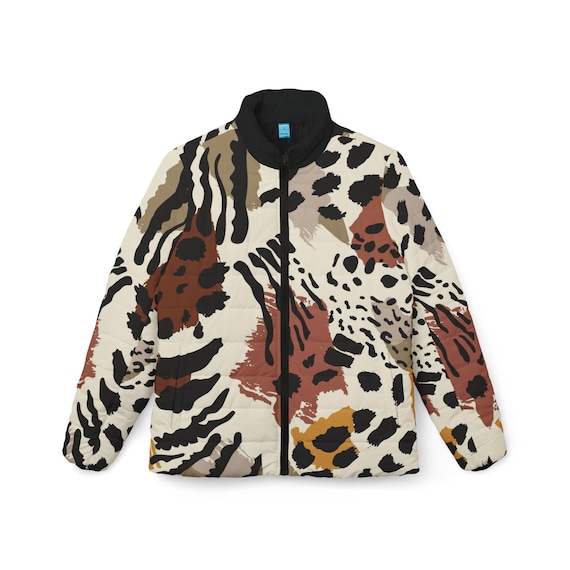 Fashion Forward: Animal Print Puffer Jacket - Stay Stylish & Warm