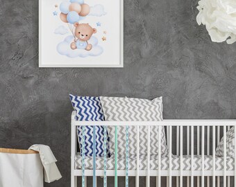 Boys Personalized Name Print | Custom Kids Wall Art | Digital Nursery Decor