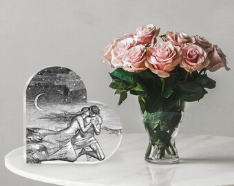 Celestial Lovers Acrylic Plaque - Vintage Romance Keepsake