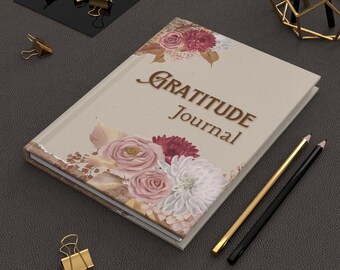 Floral Hardcover Gratitude Journal: Vibrant Colors, Perforated Pages
