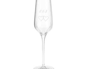 Premium Prism Heritage Champagne Flute | Engraved Wedding Glass | Initial Champagne Flute | Bride Gift | Wedding Keepsake