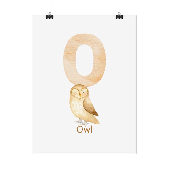 Adorable Owl ABC Poster - Ideal for Kids' Room Decor & Learning