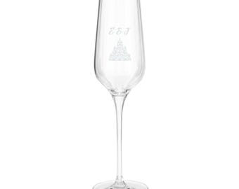 Premium Midnight Rite Champagne Flute | Engraved Wedding Glass | Initial Champagne Flute | Bride Gift | Wedding Keepsake