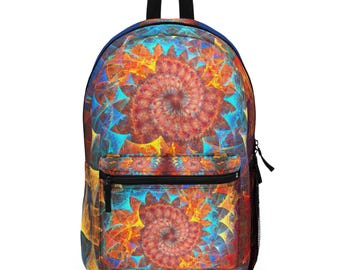 Vibrant Orange Abstract Patterned Backpack: Back to School  display picture 1
