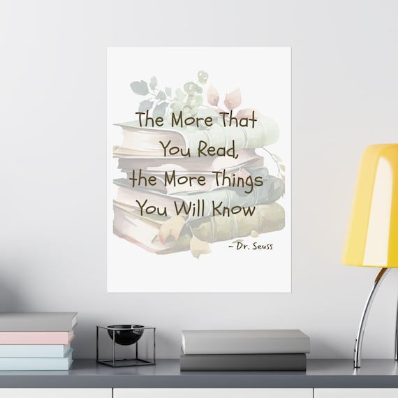 Motivational Wall Art with Dr. Seuss Quote - Adorable Addition to Classroom or Home Decor