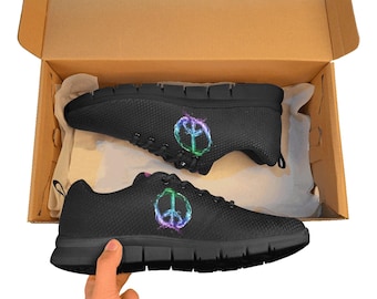 Zapatillas deportivas con el símbolo de la paz del arcoíris: Peace & Love Runners