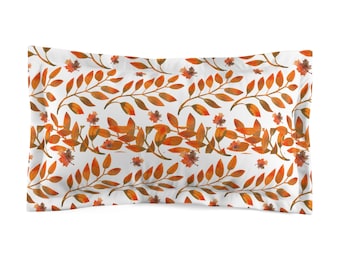 Autumn Floral Pillow Sham: Soft Microfiber, Double Layer Envelope Closure