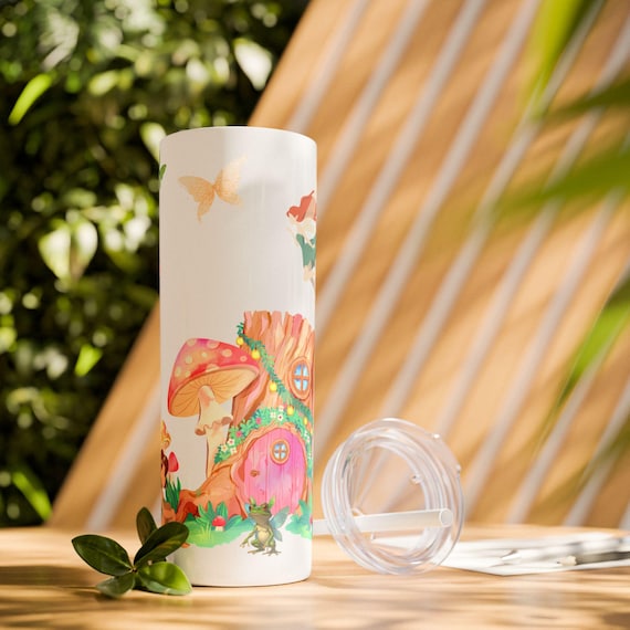 Stay Hydrated in Style with this Fun Fairy Garden Skinny Tumbler
