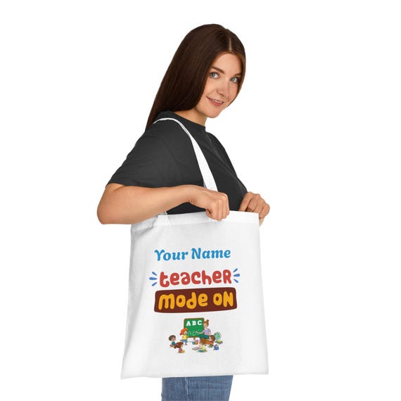 Chic Teacher Tote: Custom Cotton Bag for Eco-Friendly Educators