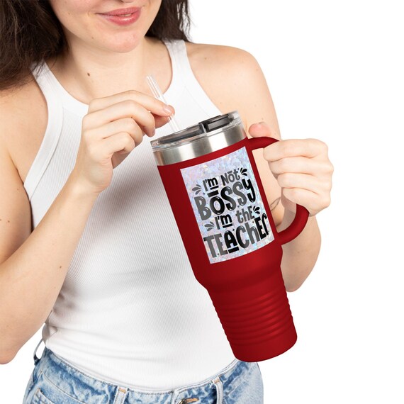 Stay Energized and Inspired with this Insulated 40oz Coffee Cup - A must-have for Teacher Appreciation and Back to School