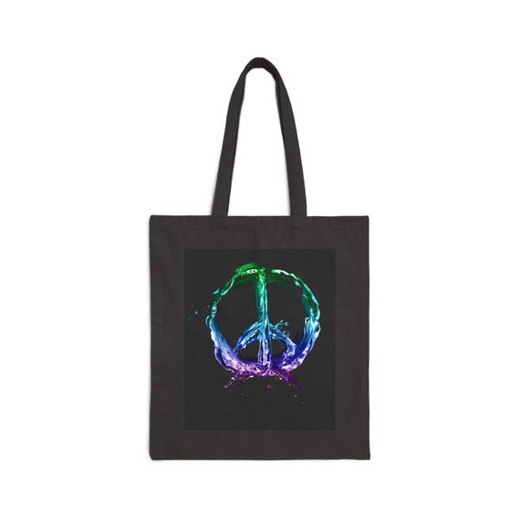 Colorful Peace Sign Tote: Eco-Friendly Shopping Companion