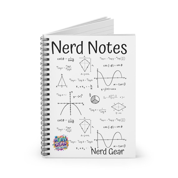 Nerdy Spiral Notebook - Perfect for Students, Math Lovers, School Supplies, Study Aid, Gift for Geeks