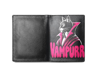 Vampurr Cat Bifold Wallet – Gothic Vampire Kitty Art