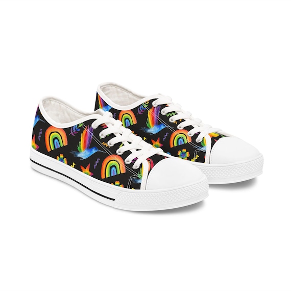 Colorful Women's Sneakers - Vibrant Rainbow Design for Everyday Comfort