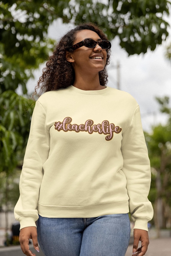 Teacher Life Essential: Modern Crewneck Sweatshirt, Lightweight Pullover, Education Apparel