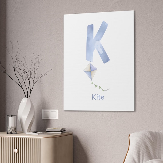 Adorable Custom Alphabet Kite Print - Perfect Classroom, Kids Room Decoration and Personalized Baby Shower Gift