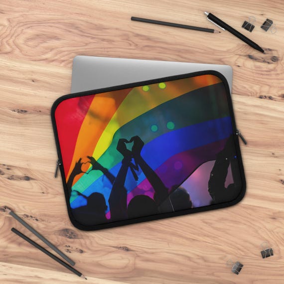 Show Your Pride with a Stylish Rainbow Laptop Sleeve, LGBTQ Gift, Tech Accessory