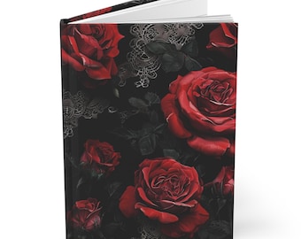 Red Rose Lace Pattern Journal | Hardcover Matte