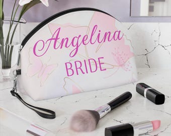 Personalized Butterfly Breeze Bridesmaid Cosmetic Bag | Wedding Party Gift | Maid of Honor Makeup Bag | Bridal Accessory Pouch
