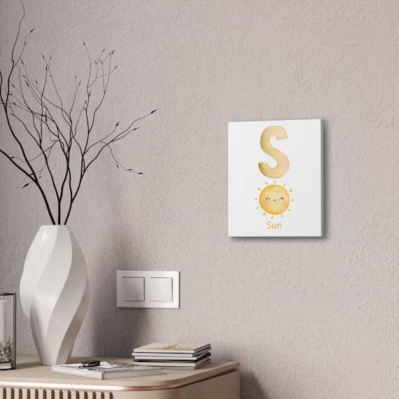 Whimsical Sun Alphabet Art Wall Decor for Kids - Nursery Art Print, Classroom or Playroom Decoration