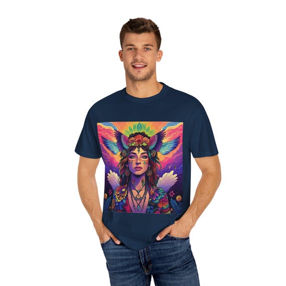Whimsical Art Shirt: Bohemian Angel Graphic, Perfect Gift for the Free Spirited