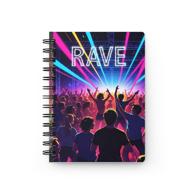 RAVE On - Neon Writing Pad for Bright Ideas - Colorful Planner and Rave Diary image 1
