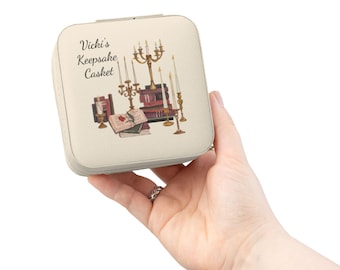 Victorian Candlelit Books Illustration Jewelry Travel Case | Compact Organizer