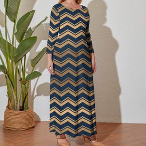 Navy Chevron Dress - Etsy Navy Chevron Dress - Etsy