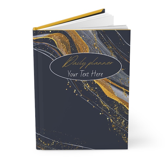 Chic Personalized Daily Planner with Gold Personalization Detailing for Teachers or Students