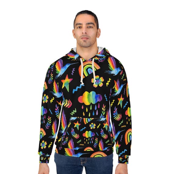 Vibrant Rainbow Hummingbird Hoodie - Spread Joy and Color Everywhere!