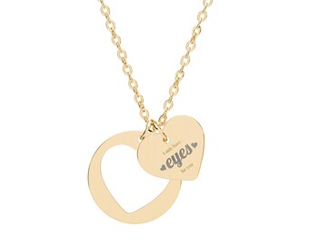 Engraved Heart Tag Necklace | Stainless Steel Charm Pendant