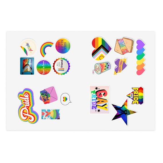 Vibrant Pride Sticker Bundle: Brighten Your Day with LGBTQ-Inspired Creativity!