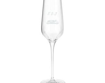 Premium Neon Pulse Champagne Flute | Engraved Wedding Glass | Initial Champagne Flute | Bride Gift | Wedding Keepsake