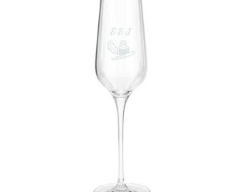 Premium Midnight Library Champagne Flute | Engraved Wedding Glass | Initial Champagne Flute | Bride Gift | Wedding Keepsake