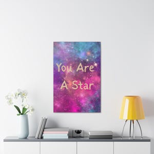 Inspirational Space Canvas Print: Reach for the Stars - Motivational Decor