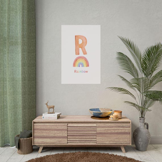 Colorful Whimsical Rainbow Alphabet Wall Art - Brighten Up Any Space with Playful Prints