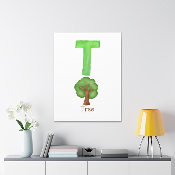 Cheerful Tree Alphablet Art Print, Colorful Classroom, Nursery Wall Decor, Kids Room Art