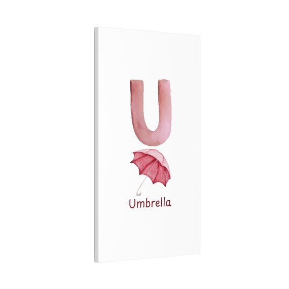 Adorable 'U' for Umbrella Canvas Print - Sprinkle Some Whimsy into Your Classroom, or Kids Space!