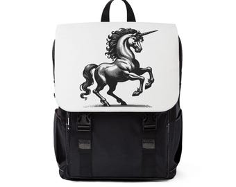 Mochila de ombro de lona Oxford Unicorn - Mochila escolar para crianças e adolescentes