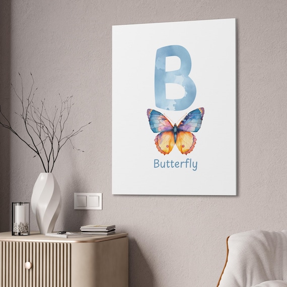 Whimsical Butterfly Letter B Decor - Adorable Classroom or Nursery Wall Art