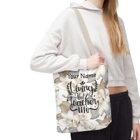 Custom Floral Teacher Tote - Appreciate Your Favorite Educator
